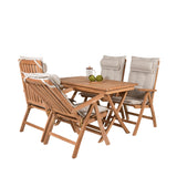 Jídelní stůl Kenya 120*70*H75 - Teak+Keňa 5místná skládací židle - Teak_4