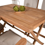 Jídelní stůl Kenya 120*70*H75 - Teak+Keňa 5místná skládací židle - Teak_4