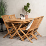 Jídelní stůl Kenya 120*70*H75 - Teak+Keňa skládací židle s područkou - Teak_4
