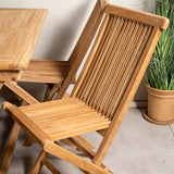 Jídelní stůl Kenya 120*70*H75 - Teak+Keňa skládací židle s područkou - Teak_4