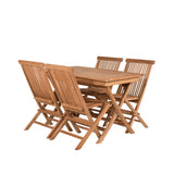 Jídelní stůl Kenya 120*70*H75 - Teak+Keňa skládací židle s područkou - Teak_4