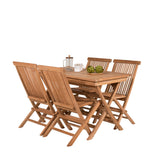 Jídelní stůl Kenya 120*70*H75 - Teak+Keňa skládací židle s područkou - Teak_4