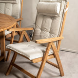 Kenya Oválný jídelní stůl 180/240*120*H75 -Teak+Keňa 5-polohová skládací židle - Teak_6