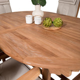 Kenya Oválný jídelní stůl 180/240*120*H75 -Teak+Keňa 5-polohová skládací židle - Teak_6