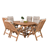 Kenya Oválný jídelní stůl 180/240*120*H75 -Teak+Keňa 5-polohová skládací židle - Teak_6
