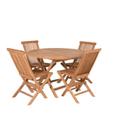 Kulatý jídelní stůl Kenya ø120 cm - Teak+Keňa skládací židle s područkou - Teak_4