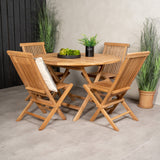 Kulatý jídelní stůl Kenya ø120 cm - Teak+Keňa skládací židle s područkou - Teak_4