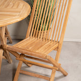 Kulatý jídelní stůl Kenya ø120 cm - Teak+Keňa skládací židle s područkou - Teak_4