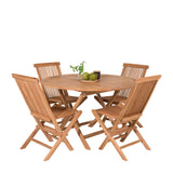 Kulatý jídelní stůl Kenya ø120 cm - Teak+Keňa skládací židle s područkou - Teak_4