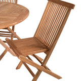 Kulatý jídelní stůl Kenya ø120 cm - Teak+Keňa skládací židle s područkou - Teak_4