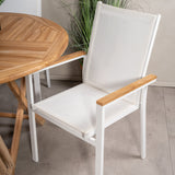 Kulatý jídelní stůl Kenya ø120 cm – Židle Teak+Texas – Bílá/Teak_4