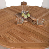 Kulatý jídelní stůl Kenya ø120 cm – Židle Teak+Texas – Bílá/Teak_4