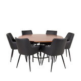 Copenhagen - Jídelní stůl kulatý - Hnědá / Černá +Comfort - Jídelní židle 2-balení - černá/Černá _6