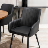 Copenhagen - Jídelní stůl kulatý - Hnědá / Černá +Comfort - Jídelní židle 2-balení - černá/Černá _6
