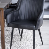 Posuvný rozkládací stůl - Dub kouřový 170+40+40cm +Comfort - Jídelní židle 2ks - černá/Černá _6