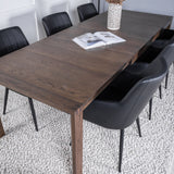 Posuvný rozkládací stůl - Dub kouřový 170+40+40cm +Comfort - Jídelní židle 2ks - černá/Černá _6