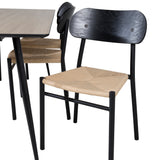 Jídelní stůl Silar - 180 cm - "Wood Look" melamin / černé nohy + ocelová jídelní židle Polly 2-balení, K/D, sedák s černým podsvícením _6