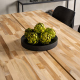 Cirebon Jídelní stůl 200*90cm - Teak / Černá +Polly Jídelní židle 2-balení - Černá / Černá _6