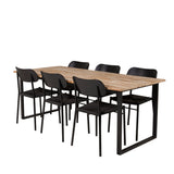 Cirebon Jídelní stůl 200*90cm - Teak / Černá +Polly Jídelní židle 2-balení - Černá / Černá _6