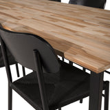 Cirebon Jídelní stůl 200*90cm - Teak / Černá +Polly Jídelní židle 2-balení - Černá / Černá _6