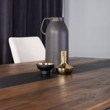 Jakarta Matbord - Svart / mörk Teak - 200*90*H75 +Jídelní židle Leone - černé nohy / béžový manšestr _6