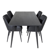 Dipp Jídelní stůl - 180*90cm - Černá dýha / celé černé nohy +Comfort - Jídelní židle 2-balení - černá/Černá _4