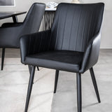 Dipp Jídelní stůl - 180*90cm - Černá dýha / celé černé nohy +Comfort - Jídelní židle 2-balení - černá/Černá _4