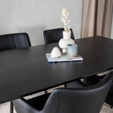 Dipp Jídelní stůl - 180*90cm - Černá dýha / celé černé nohy +Comfort - Jídelní židle 2-balení - černá/Černá _4