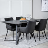 Marina Jídelní stůl - Černá deska / Černé nohy +Comfort - Jídelní židle 2-balení - černá/Černá _4