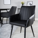 Marina Jídelní stůl - Černá deska / Černé nohy +Comfort - Jídelní židle 2-balení - černá/Černá _4