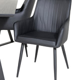 Marina Jídelní stůl - Černá deska / Černé nohy +Comfort - Jídelní židle 2-balení - černá/Černá _4