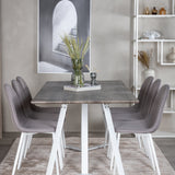 Jídelní stůl Marina - šedý "dub" / bílé nohy + Polar Matstol - Vit / Mellangrå _6