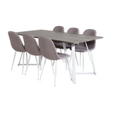 Jídelní stůl Marina - šedý "dub" / bílé nohy + Polar Matstol - Vit / Mellangrå _6