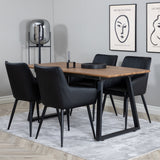 Jídelní stůl Inca - 160/200*85*H75 - Dub / Černá +Comfort - Jídelní židle 2-balení - černá/Černá _4