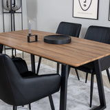 Jídelní stůl Inca - 160/200*85*H75 - Dub / Černá +Comfort - Jídelní židle 2-balení - černá/Černá _4