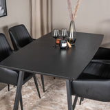 Inca Rozšiřitelná - Černá deska / černá Nohy +Comfort - Jídelní židle 2-balení - černá/Černá _4