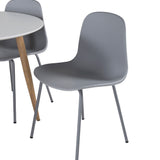 Plaza Runt Matbord - Ek-Look / Vit - ø100*H75 + Jídelní židle Arctic - šedé nohy - šedý plast _4