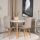Plaza Runt Matbord - Ek-Look / Vit - ø100*H75 +Jídelní židle Windu Lyx - Dub-Look / Světle šedá _4