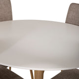 Plaza Runt Matbord - Ek-Look / Vit - ø100*H75 +Jídelní židle Windu Lyx - Dub-Look / Světle šedá _4