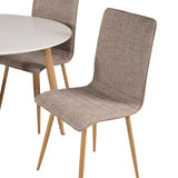 Plaza Runt Matbord - Ek-Look / Vit - ø100*H75 +Jídelní židle Windu Lyx - Dub-Look / Světle šedá _4