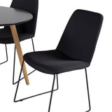 Plaza Runt Matbord - Ek-Look / Svart - ø100*H75 +Jídelní židle Muce - Černé nohy - Černá látka _4
