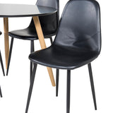 Plaza Runt Matbord - Ek-Look / Svart - ø100*H75 + Jídelní židle Polar Černá PU _4