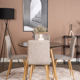 Plaza Runt Matbord - Ek-Look / Svart - ø100*H75 +Jídelní židle Windu Lyx - Dub-Look / Světle šedá _4