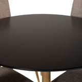 Plaza Runt Matbord - Ek-Look / Svart - ø100*H75 +Jídelní židle Windu Lyx - Dub-Look / Světle šedá _4