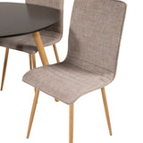 Plaza Runt Matbord - Ek-Look / Svart - ø100*H75 +Jídelní židle Windu Lyx - Dub-Look / Světle šedá _4