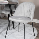 Plaza Runt Matbord - Svart / Svart - ø100*H75 +Wrinkles Jídelní židle - Černé nohy - Grey Velvet _4