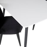 Jídelní stůl Polar 80*60 XXS - Bílá / Černá + Sametová jídelní židle XXS - Black Velvet _2