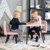 Jídelní stůl Polar 80*60 XXS - Bílá / Černá + Sametová jídelní židle XXS - Růžový Velvet _2