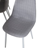 Polar Matbord - Ek-Look / Vit- 180*90*H75 +Jídelní židle Polar - Bílé nohy - Světle šedá látka _6