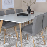 Polar Matbord - Ek-Look / Vit- 180*90*H75 +Mace Matstol - Ek-Look / Mellangrå _6